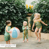 Sunsuit - Long Sleeve Romper Swimsuit | "The Tropics"-SwimZip UPF 50+ Sun Protective Swimwear & UV Zipper Rash Guards-pos2
