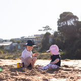 Kids Flap Hat | Pink-SwimZip UPF 50+ Sun Protective Swimwear & UV Zipper Rash Guards-pos2