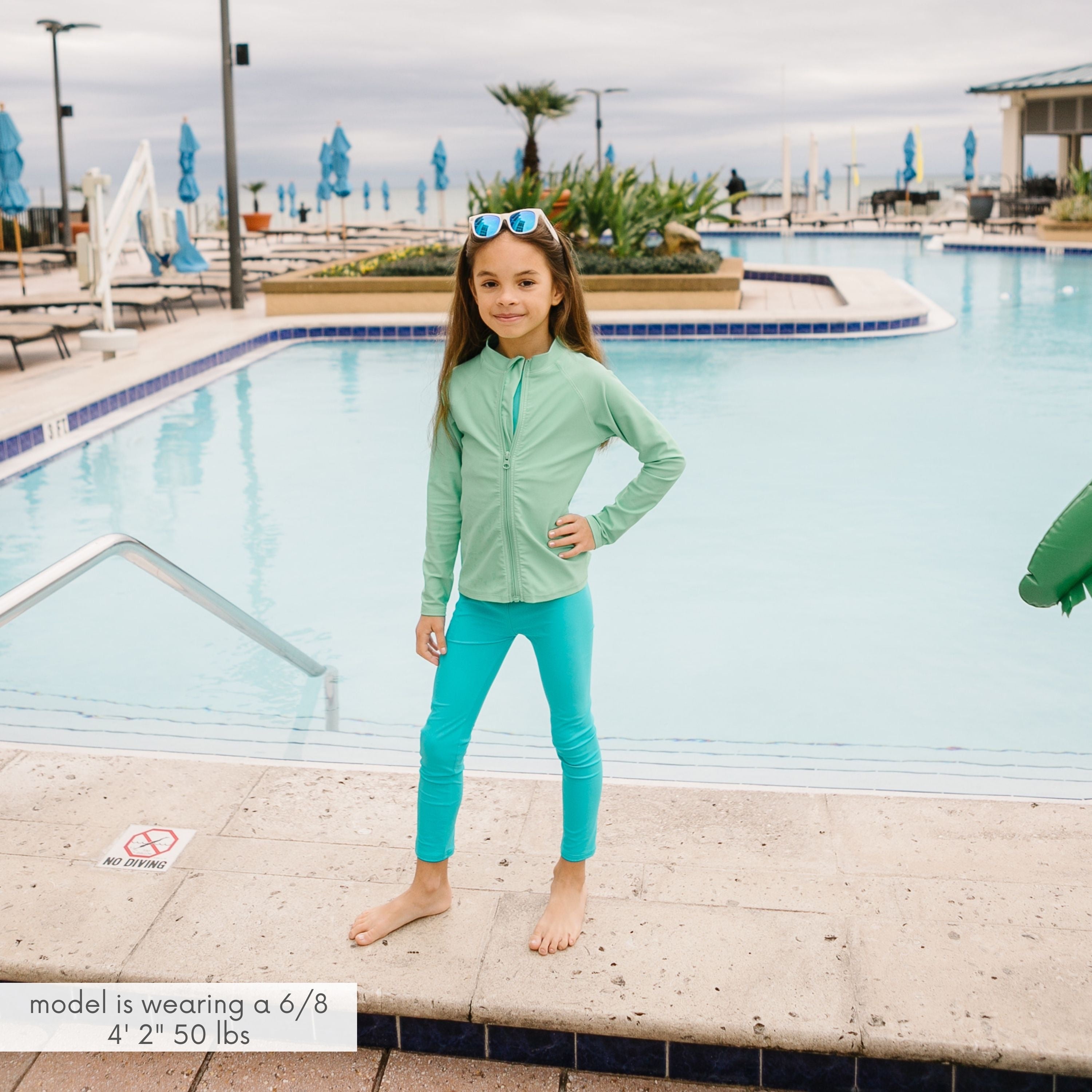 Kids Swim Pants | "Scuba Blue"-SwimZip UPF 50+ Sun Protective Swimwear & UV Zipper Rash Guards-pos2