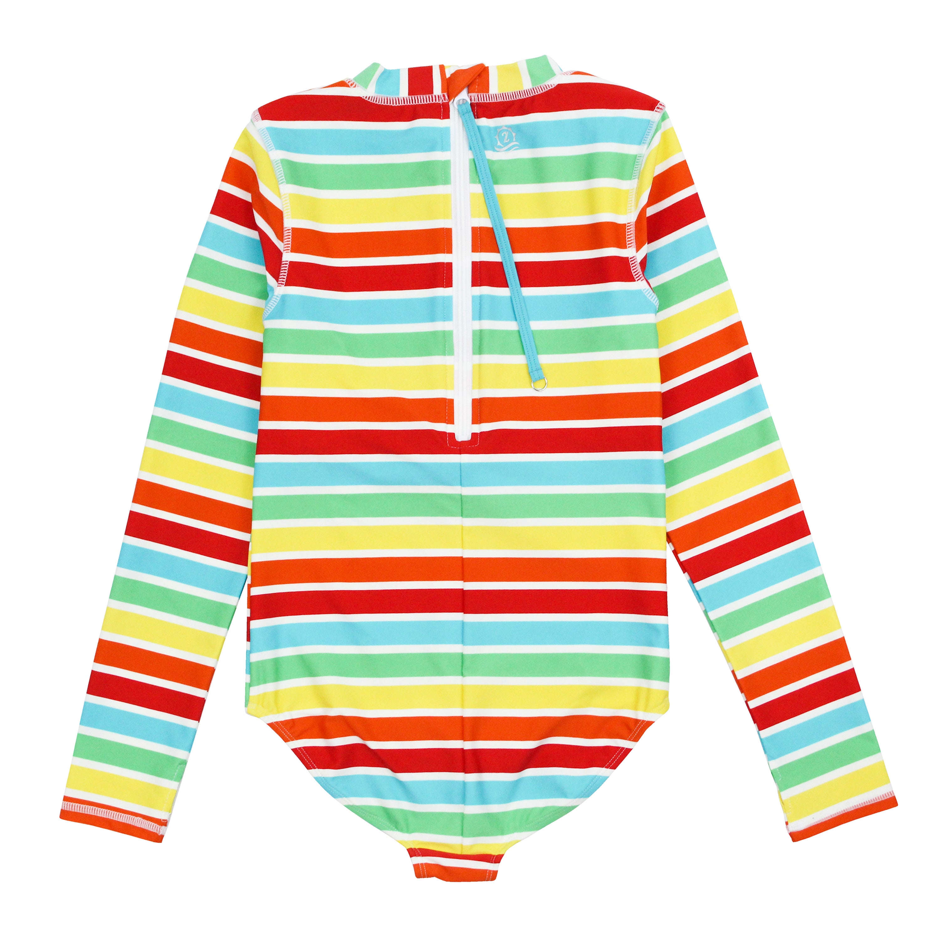 Girls Long Sleeve Surf Suit (One Piece Bodysuit) | "Rainbow"-SwimZip UPF 50+ Sun Protective Swimwear & UV Zipper Rash Guards-pos3