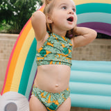Girls Halter Top Bikini Set (2 Piece) | "The Tropics"-SwimZip UPF 50+ Sun Protective Swimwear & UV Zipper Rash Guards-pos3