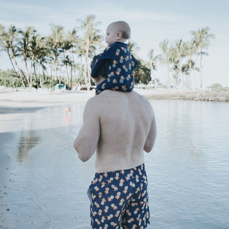 Sunsuit - Long Sleeve Romper Swimsuit | "Pineapple Dreams"-SwimZip UPF 50+ Sun Protective Swimwear & UV Zipper Rash Guards-pos7