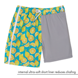 Men's 8" Swim Trunks Boxer Brief Liner | "Lemons"-SwimZip UPF 50+ Sun Protective Swimwear & UV Zipper Rash Guards-pos4
