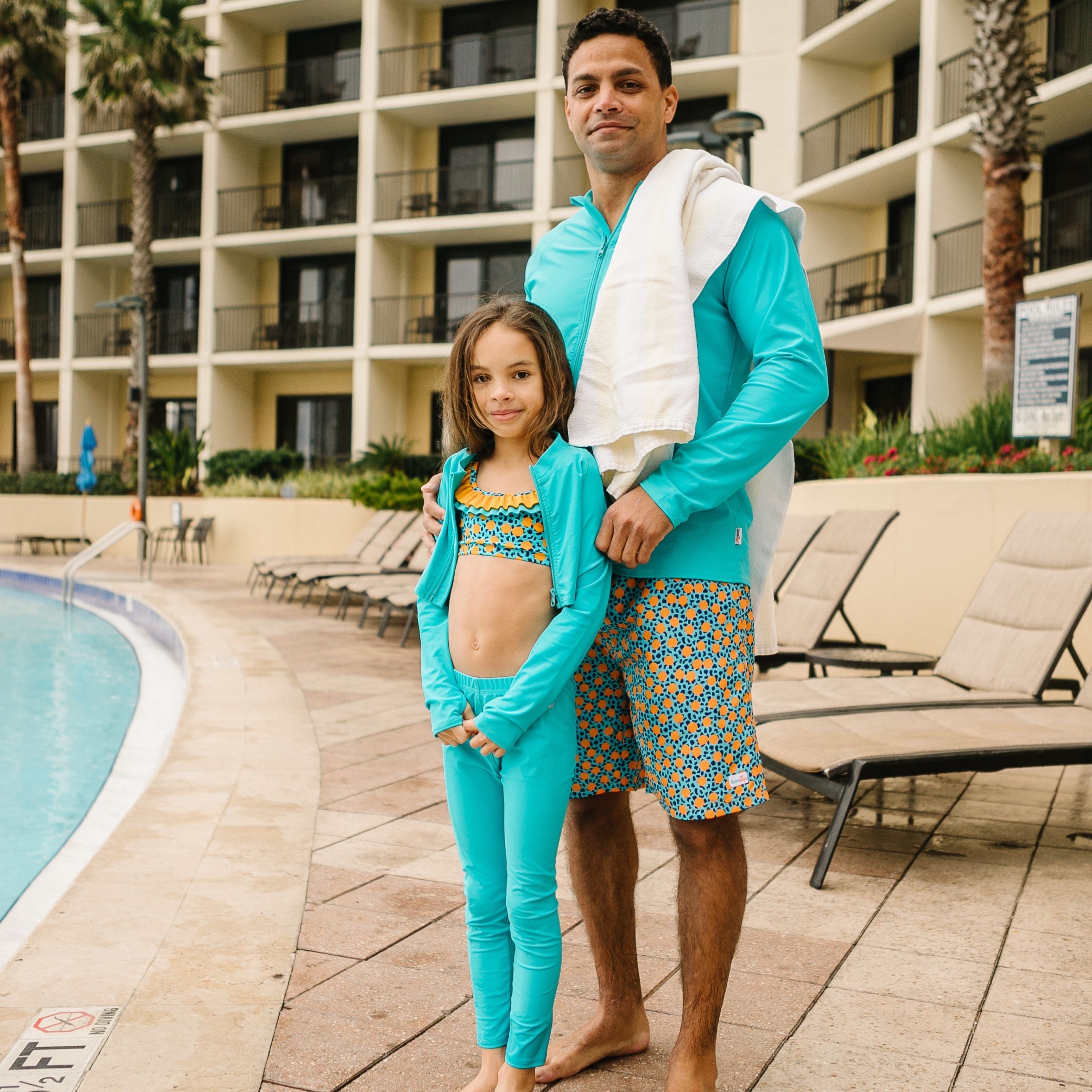 Kids Swim Pants | "Scuba Blue"-SwimZip UPF 50+ Sun Protective Swimwear & UV Zipper Rash Guards-pos12