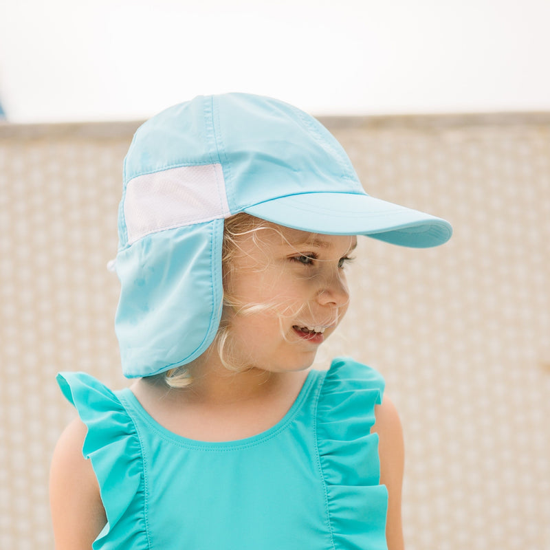 Kids Flap Hat | Aqua-SwimZip UPF 50+ Sun Protective Swimwear & UV Zipper Rash Guards-pos7