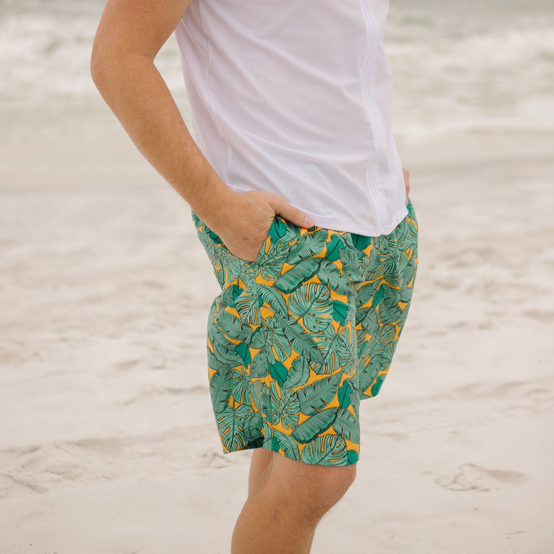 Men's 8" Swim Trunks Boxer Brief Liner | "The Tropics"-SwimZip UPF 50+ Sun Protective Swimwear & UV Zipper Rash Guards-pos6