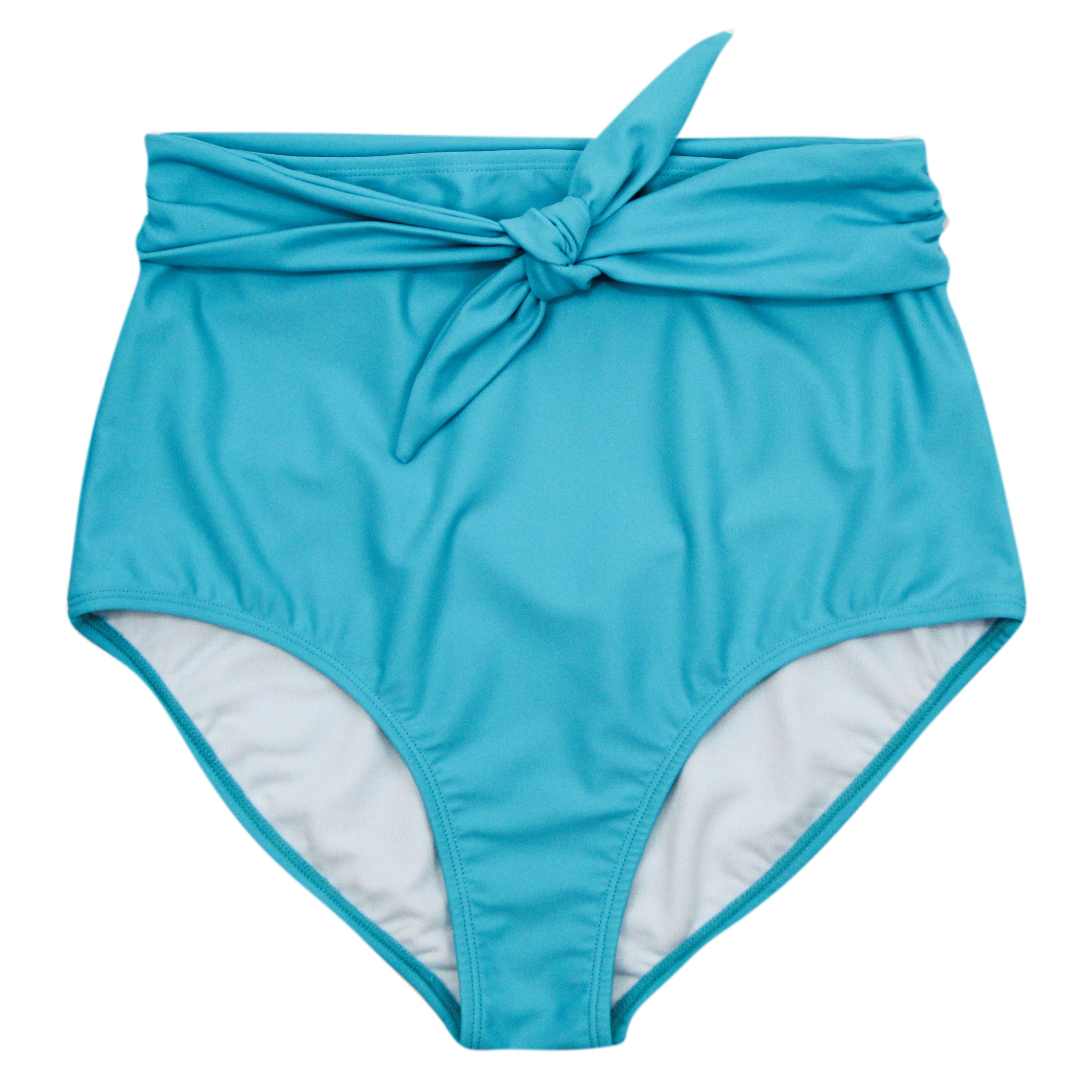 Senorita Light Blue Tie-Front High-Waisted Bikini Bottoms