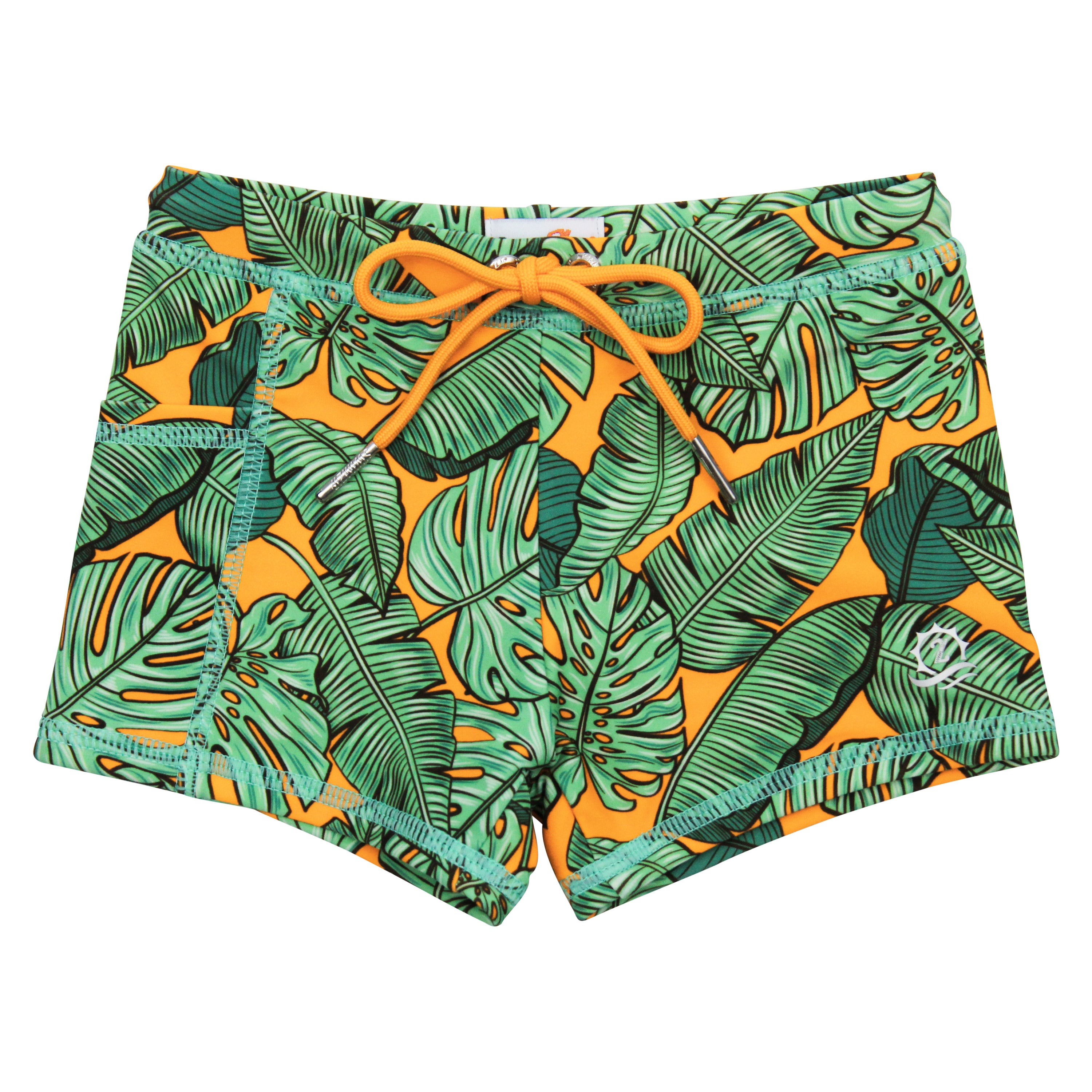 Kids Euro Swim Shorties | "The Tropics"-6-8-The Tropics-SwimZip UPF 50+ Sun Protective Swimwear & UV Zipper Rash Guards-pos1
