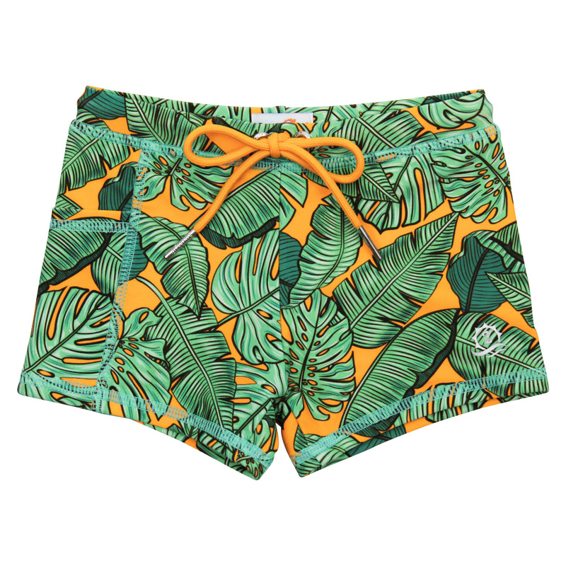 Kids Euro Swim Shorties | "The Tropics"-6-12 Month-The Tropics-SwimZip UPF 50+ Sun Protective Swimwear & UV Zipper Rash Guards-pos1