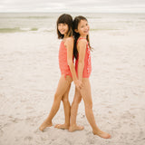 Girls Ruffle One-Piece Swimsuit | "Too Sweet" Daisy-SwimZip UPF 50+ Sun Protective Swimwear & UV Zipper Rash Guards-pos9