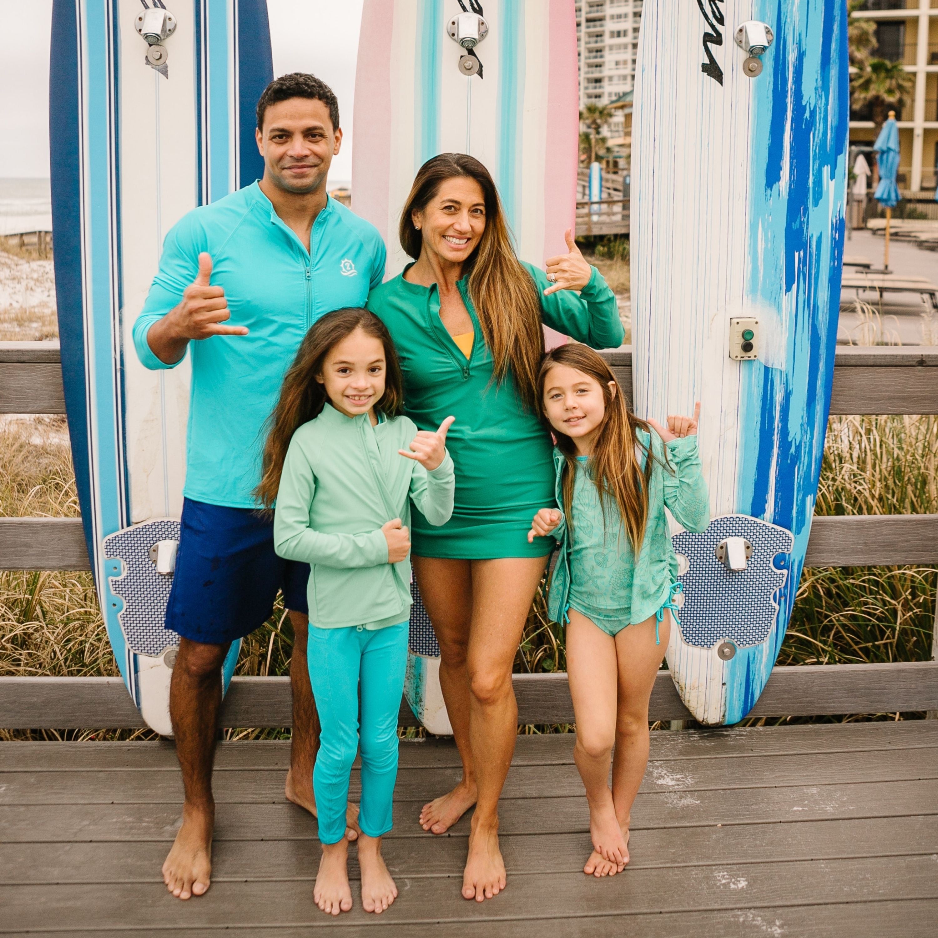 SwimZip Kids UPF 50+ Long Sleeve Zipper Rash Guard Swim Shirt | Light Jade 4T / Jade