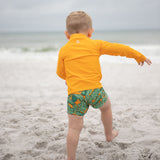 Kids UPF 50+ Long Sleeve Zipper Rash Guard Swim Shirt | "Zinnia"-SwimZip UPF 50+ Sun Protective Swimwear & UV Zipper Rash Guards-pos8