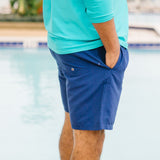 Men's 6.5" Swim Trunks - Navy-SwimZip UPF 50+ Sun Protective Swimwear & UV Zipper Rash Guards-pos3
