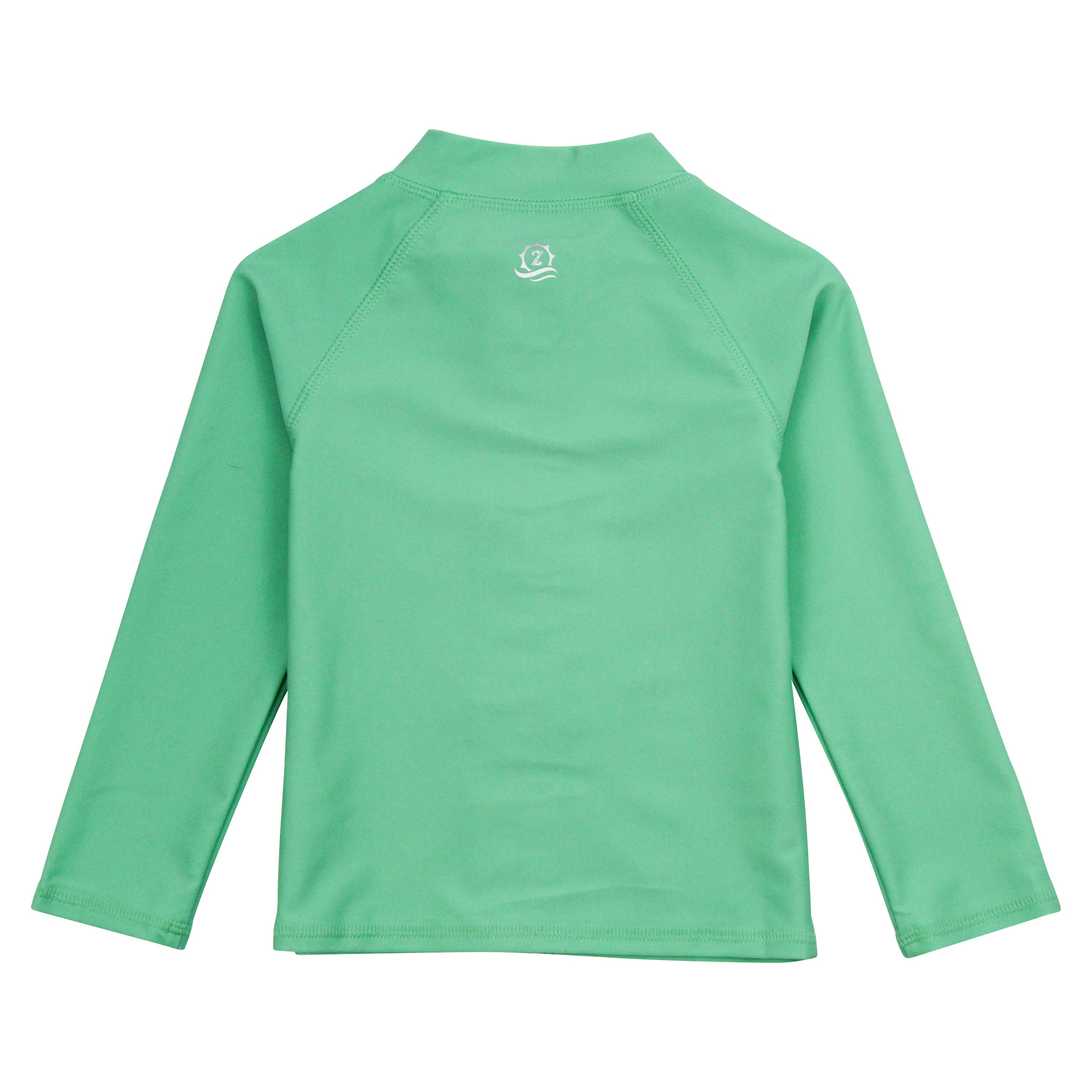 Kids UPF 50+ Long Sleeve Zipper Rash Guard Swim Shirt | "Light Jade"-SwimZip UPF 50+ Sun Protective Swimwear & UV Zipper Rash Guards-pos6