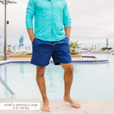 Men's 6.5" Swim Trunks - Navy-SwimZip UPF 50+ Sun Protective Swimwear & UV Zipper Rash Guards-pos2