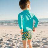 Kids Euro Swim Shorties | "Geo Party"-SwimZip UPF 50+ Sun Protective Swimwear & UV Zipper Rash Guards-pos5