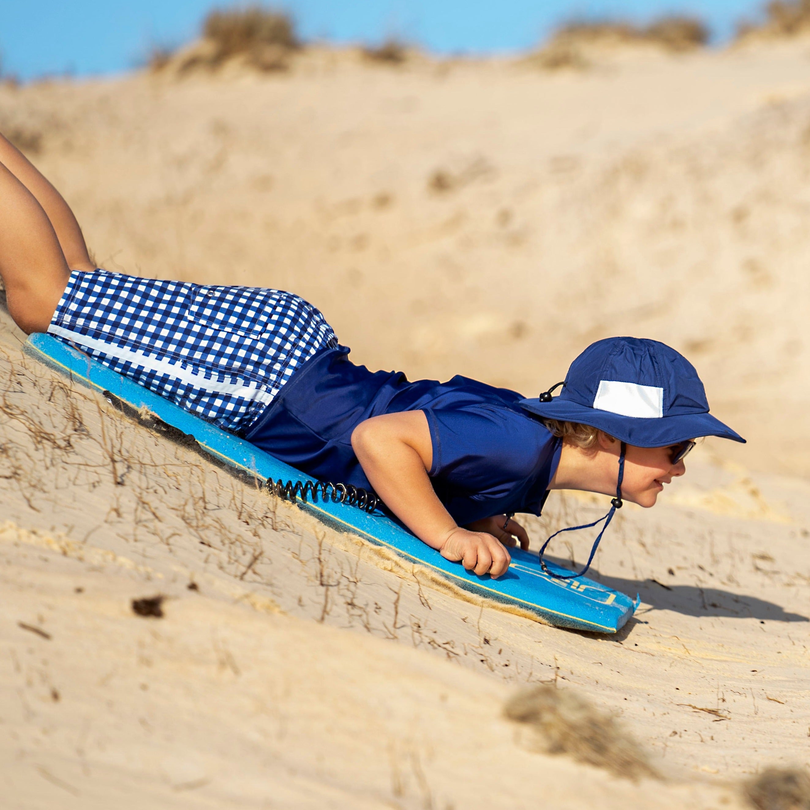 Kids Short Sleeve Zipper Rash Guard Swim Shirt | “Navy”-SwimZip UPF 50+ Sun Protective Swimwear & UV Zipper Rash Guards-pos3