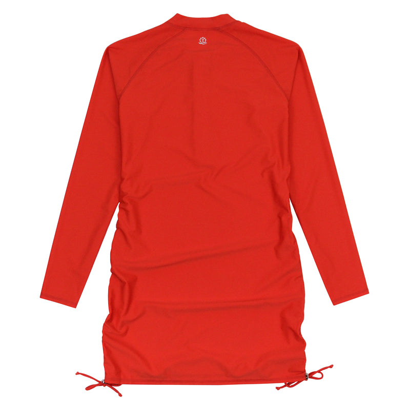 Women's Half Zip Swim Dress Cover Up | "Fiesta Red"-SwimZip UPF 50+ Sun Protective Swimwear & UV Zipper Rash Guards-pos16