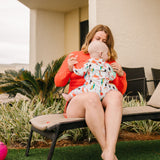 Sunsuit - Long Sleeve Romper Swimsuit | "Tropical Birds"-SwimZip UPF 50+ Sun Protective Swimwear & UV Zipper Rash Guards-pos3