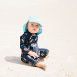 Sunsuit - Long Sleeve Romper Swimsuit | "Pineapple Dreams"-SwimZip UPF 50+ Sun Protective Swimwear & UV Zipper Rash Guards-pos2