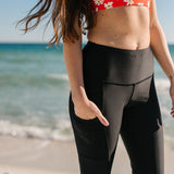 Women's Swim Pants | "Black”-SwimZip UPF 50+ Sun Protective Swimwear & UV Zipper Rash Guards-pos3