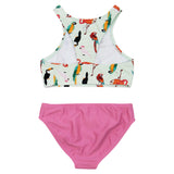 Girls Halter Top Bikini Set (2 Piece) | "Tropical Birds"-SwimZip UPF 50+ Sun Protective Swimwear & UV Zipper Rash Guards-pos7