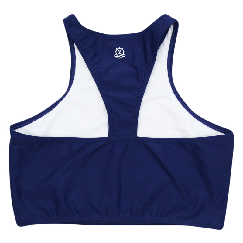 Women's Halter Bikini Top | "Navy"-SwimZip UPF 50+ Sun Protective Swimwear & UV Zipper Rash Guards-pos5
