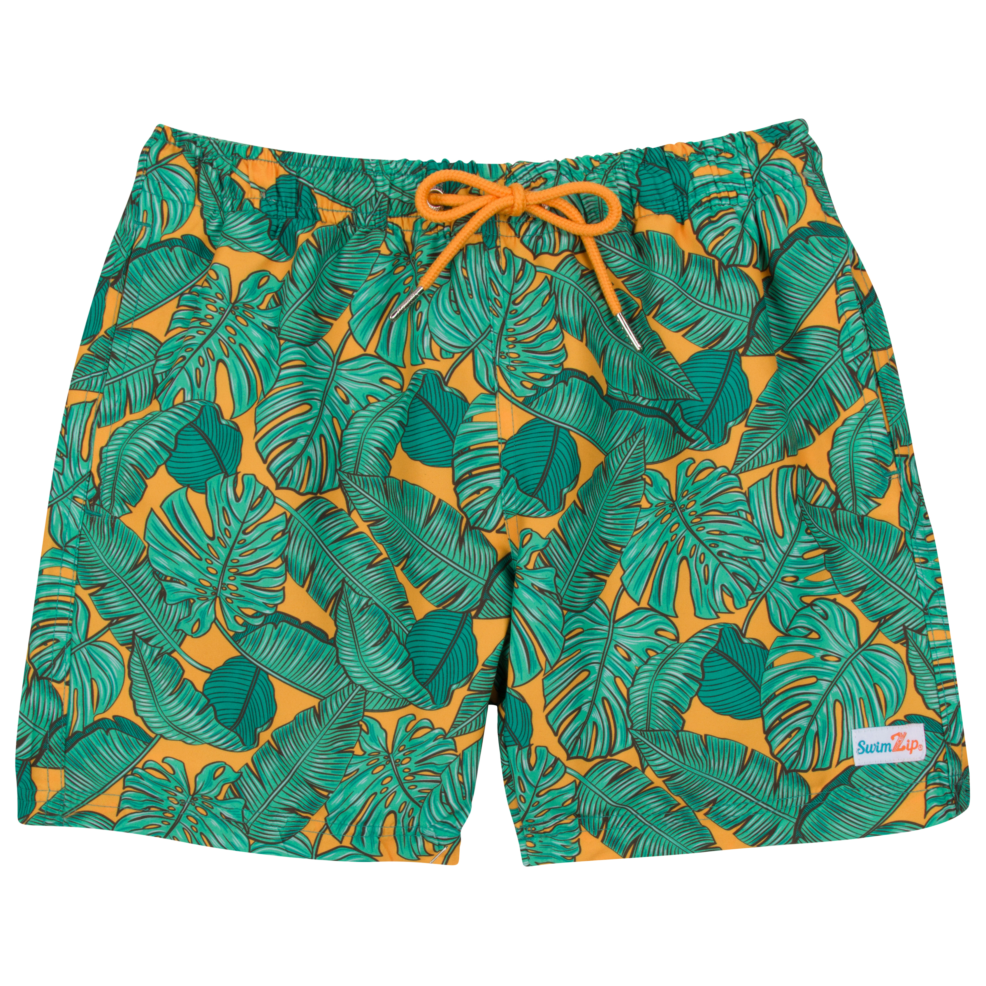 Men's 8" Swim Trunks Boxer Brief Liner | "The Tropics"-S-The Tropics-SwimZip UPF 50+ Sun Protective Swimwear & UV Zipper Rash Guards-pos1