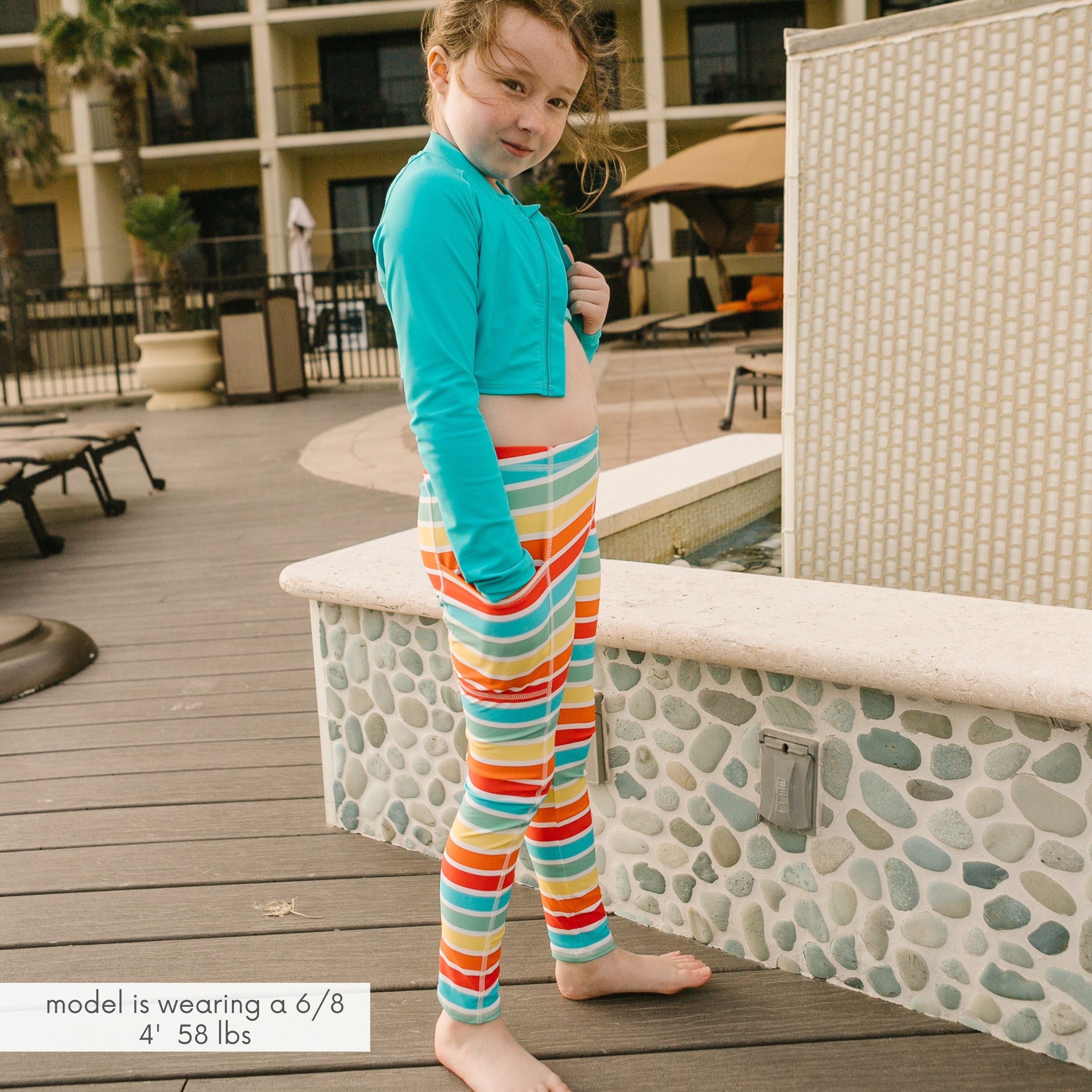 Kids Swim Pants | "Rainbow"-SwimZip UPF 50+ Sun Protective Swimwear & UV Zipper Rash Guards-pos3