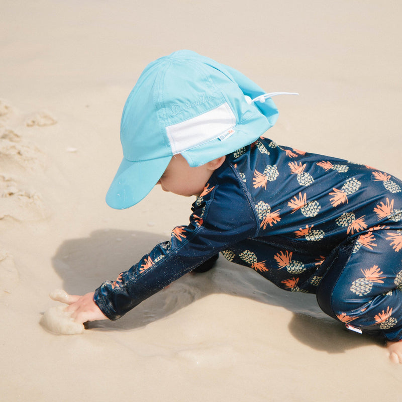Sunsuit - Long Sleeve Romper Swimsuit | "Pineapple Dreams"-SwimZip UPF 50+ Sun Protective Swimwear & UV Zipper Rash Guards-pos5