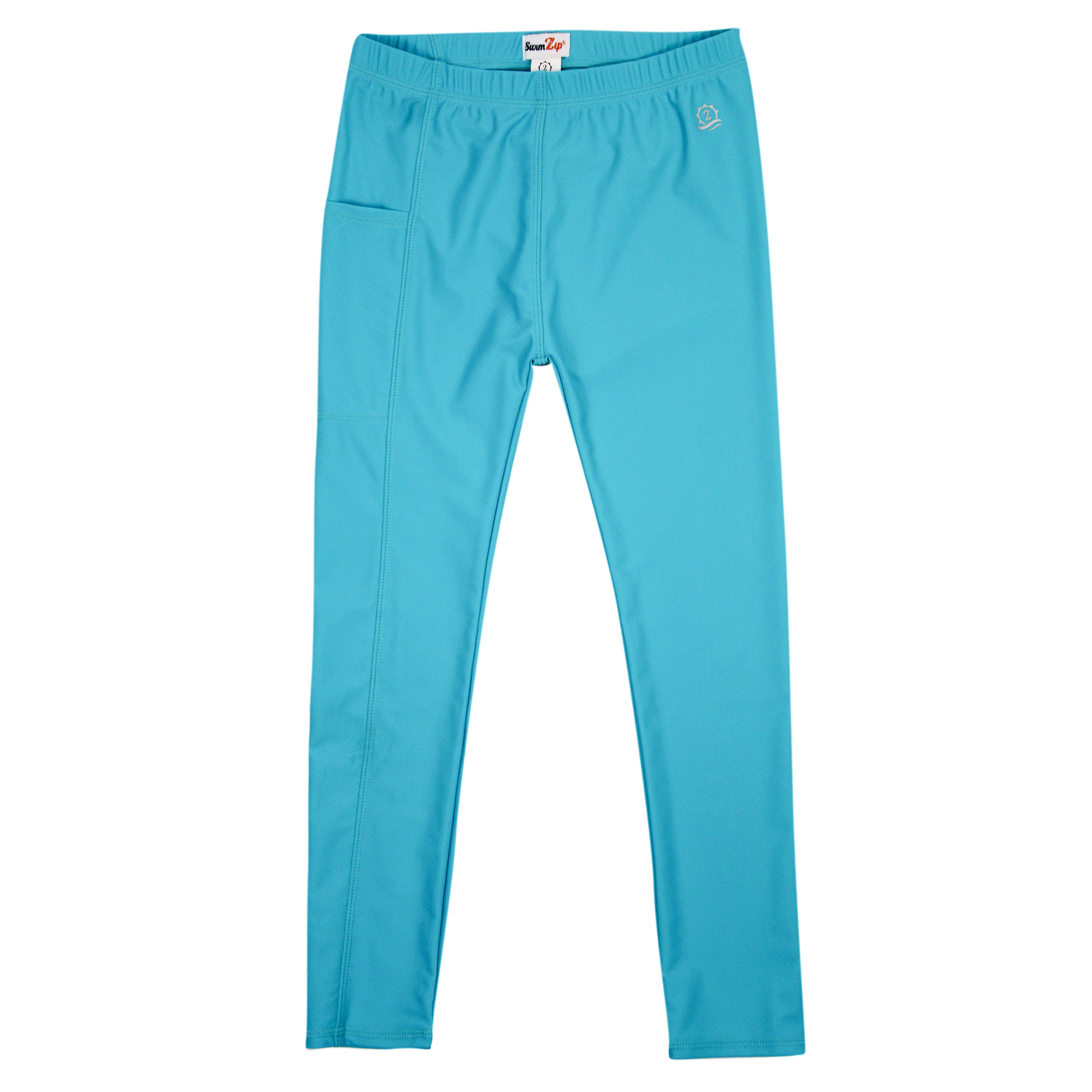 Kids Swim Pants | "Scuba Blue"-2T-Scuba Blue-SwimZip UPF 50+ Sun Protective Swimwear & UV Zipper Rash Guards-pos1