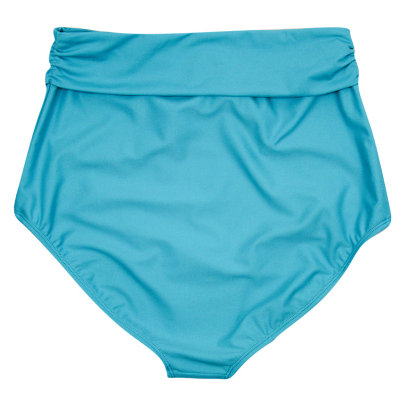 Women's High Waist Bikini Bottoms Tie Front | "Scuba Blue"-SwimZip UPF 50+ Sun Protective Swimwear & UV Zipper Rash Guards-pos14