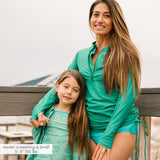 Women's Half Zip Swim Dress Cover Up | "Greenlake"-SwimZip UPF 50+ Sun Protective Swimwear & UV Zipper Rash Guards-pos3