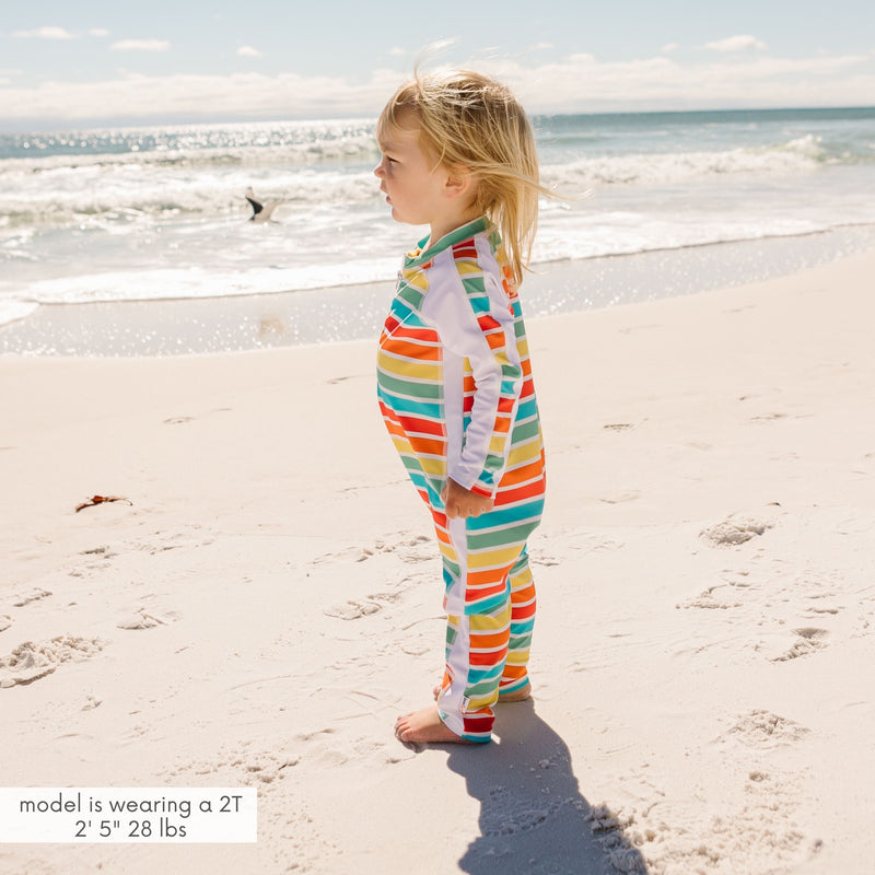 Sunsuit - Long Sleeve Romper Swimsuit | "Rainbow"-SwimZip UPF 50+ Sun Protective Swimwear & UV Zipper Rash Guards-pos2