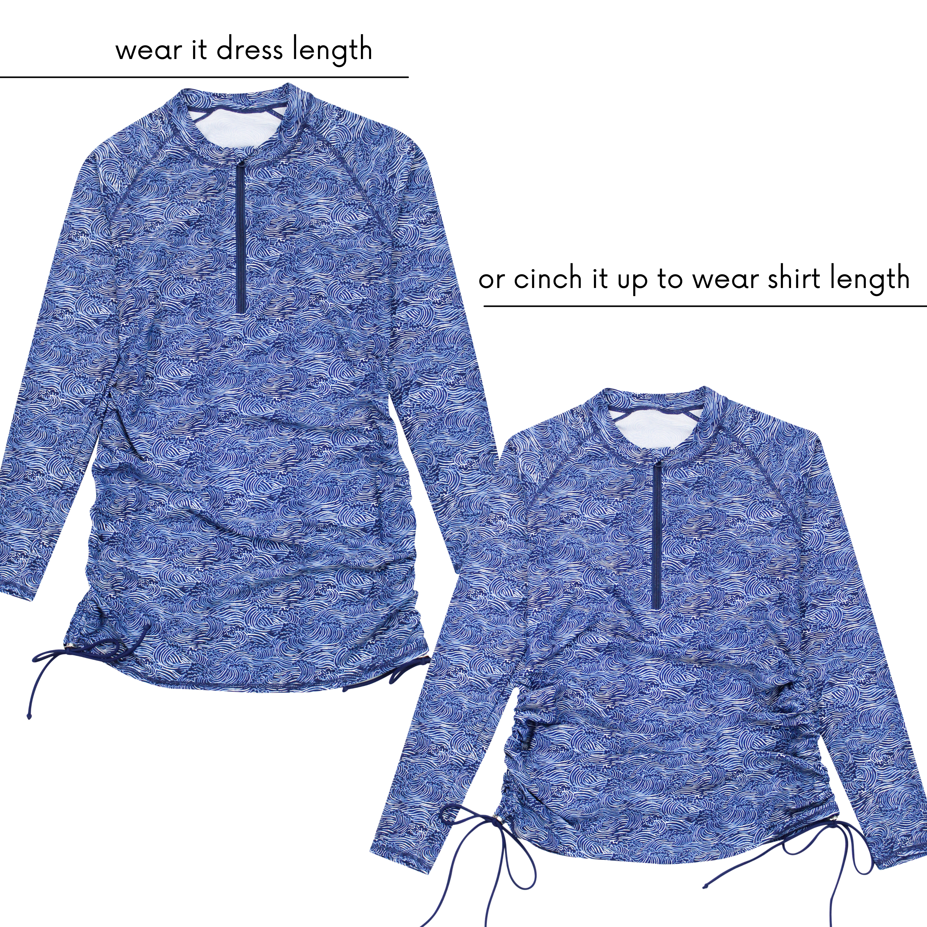 Women's Half Zip Swim Dress Cover Up | "Ocean Breeze"-SwimZip UPF 50+ Sun Protective Swimwear & UV Zipper Rash Guards-pos8