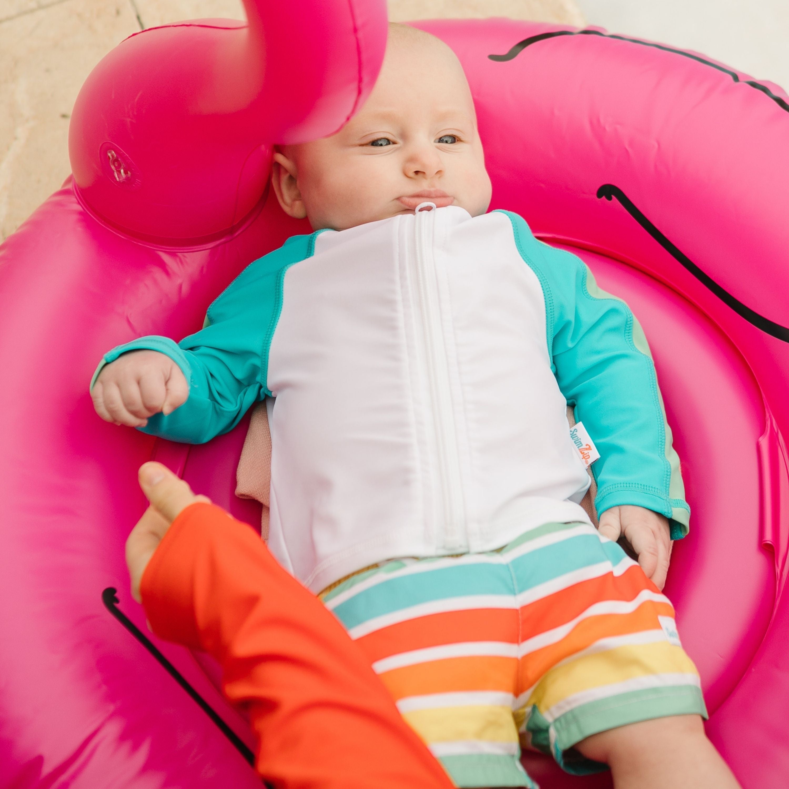 Boys Long Sleeve Zipper Rash Guard and Swim Trunk Set | "Rainbow"-SwimZip UPF 50+ Sun Protective Swimwear & UV Zipper Rash Guards-pos7