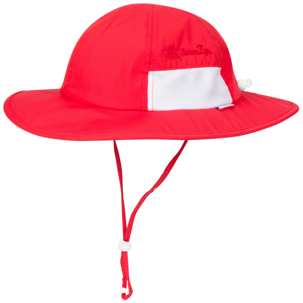 Kids Wide Brim Sun Hat "Fun Sun Day Play Hat" - Red-0-6 Month-Red-SwimZip UPF 50+ Sun Protective Swimwear & UV Zipper Rash Guards-pos1