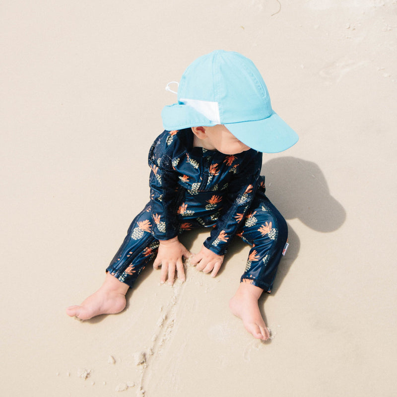 Kids Flap Hat | Aqua-SwimZip UPF 50+ Sun Protective Swimwear & UV Zipper Rash Guards-pos6