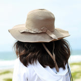 Girls Wide Brim Sun Hat - Brown-SwimZip UPF 50+ Sun Protective Swimwear & UV Zipper Rash Guards-pos14