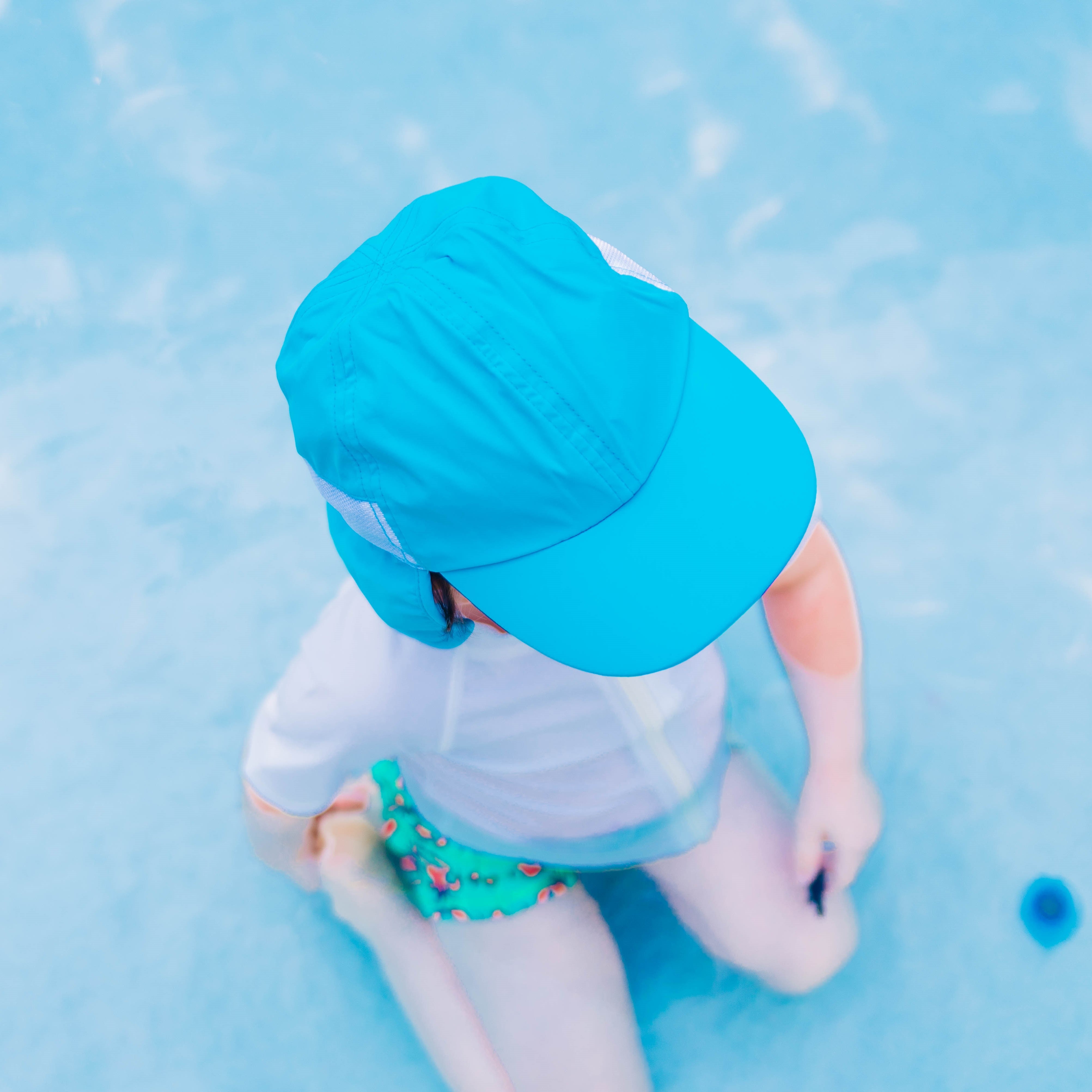 Kids Flap Hat | Aqua-SwimZip UPF 50+ Sun Protective Swimwear & UV Zipper Rash Guards-pos4