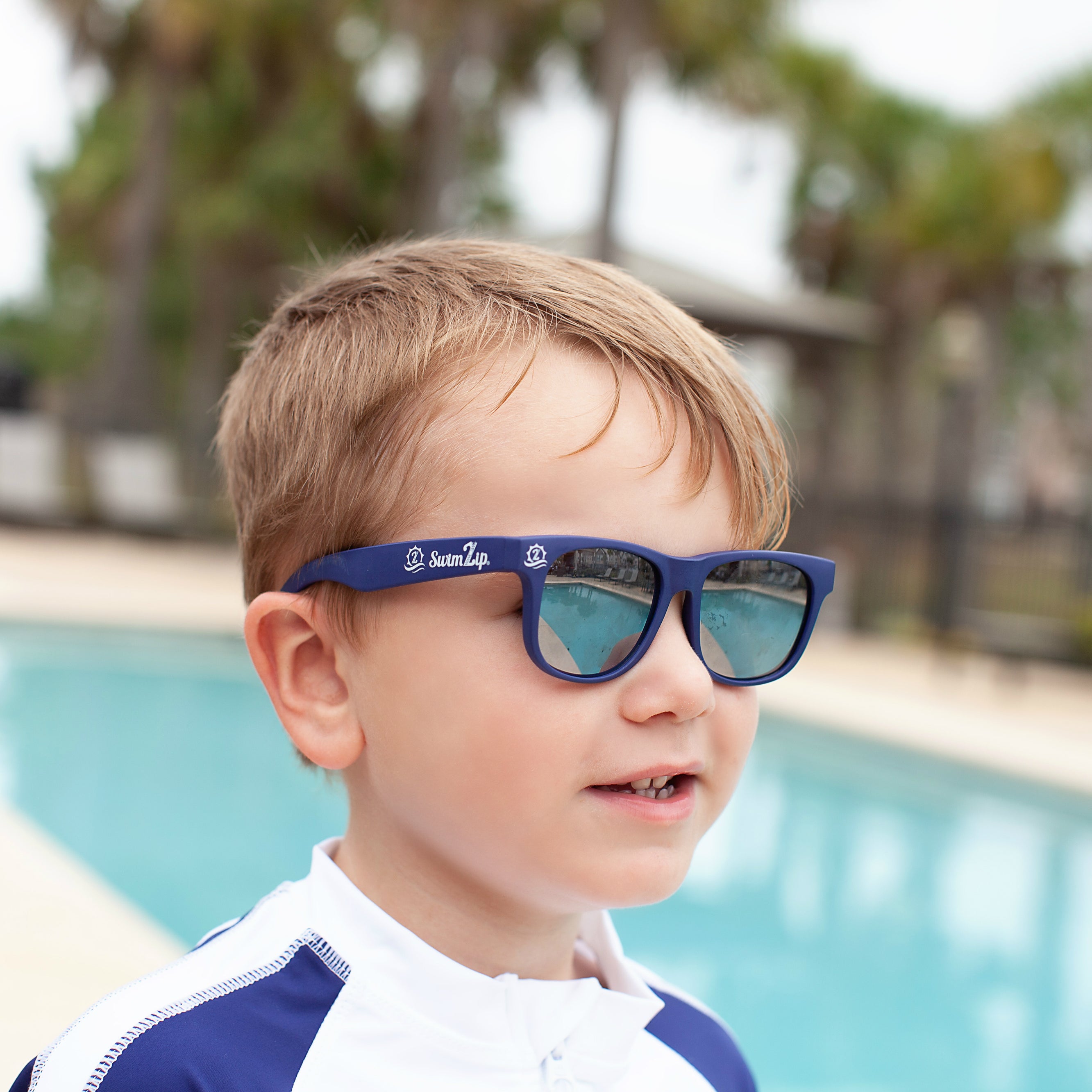 Kids Wayfarer Sunglasses - Navy-SwimZip UPF 50+ Sun Protective Swimwear & UV Zipper Rash Guards-pos6