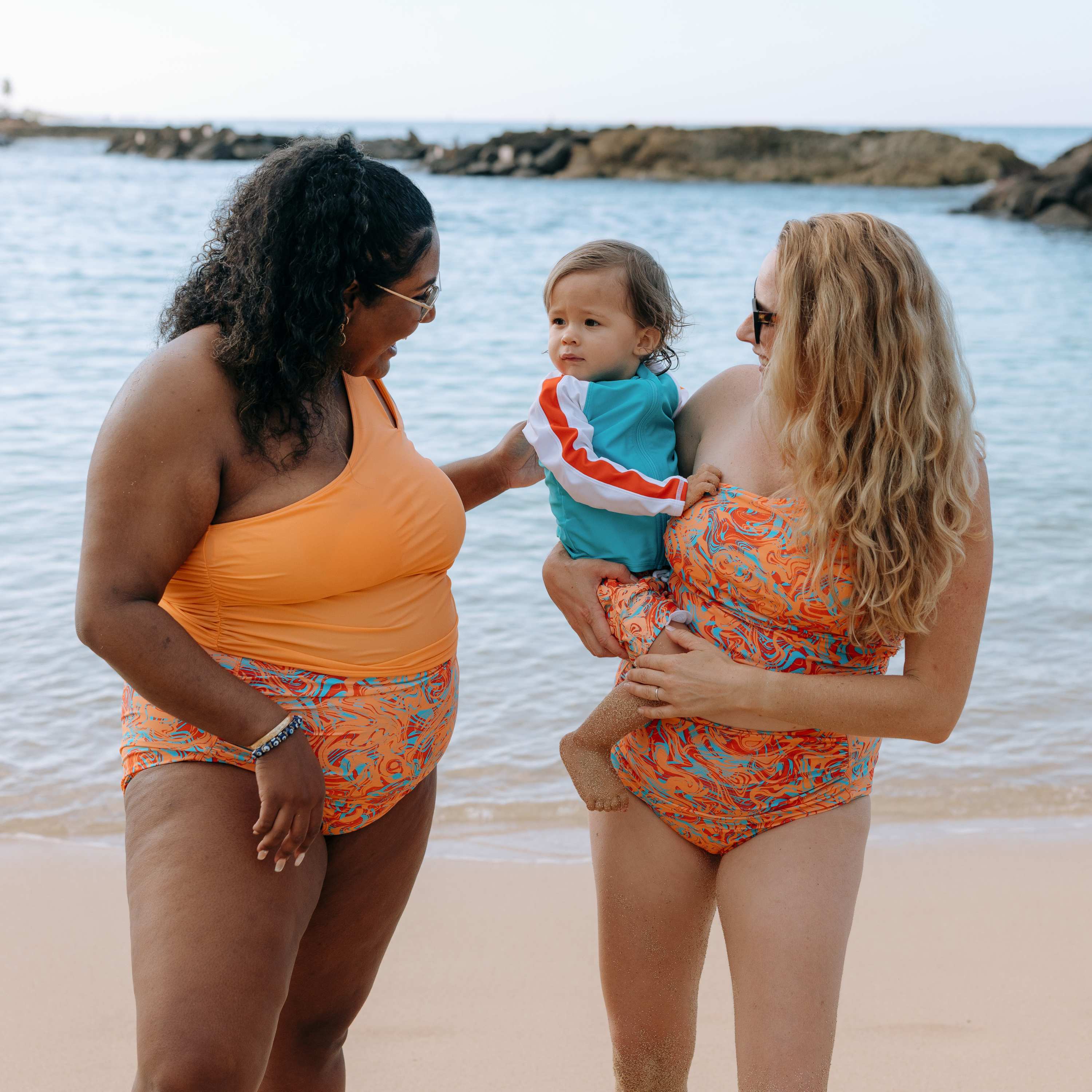 Boys Long Sleeve Zipper Rash Guard and Swim Trunk Set | "Swirl"-SwimZip UPF 50+ Sun Protective Swimwear & UV Zipper Rash Guards-pos10