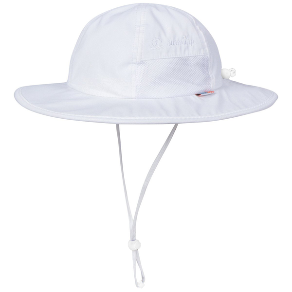 Kids Wide Brim Sun Hat "Fun Sun Day Play Hat" - White-0-6 Month-White-SwimZip UPF 50+ Sun Protective Swimwear & UV Zipper Rash Guards-pos1